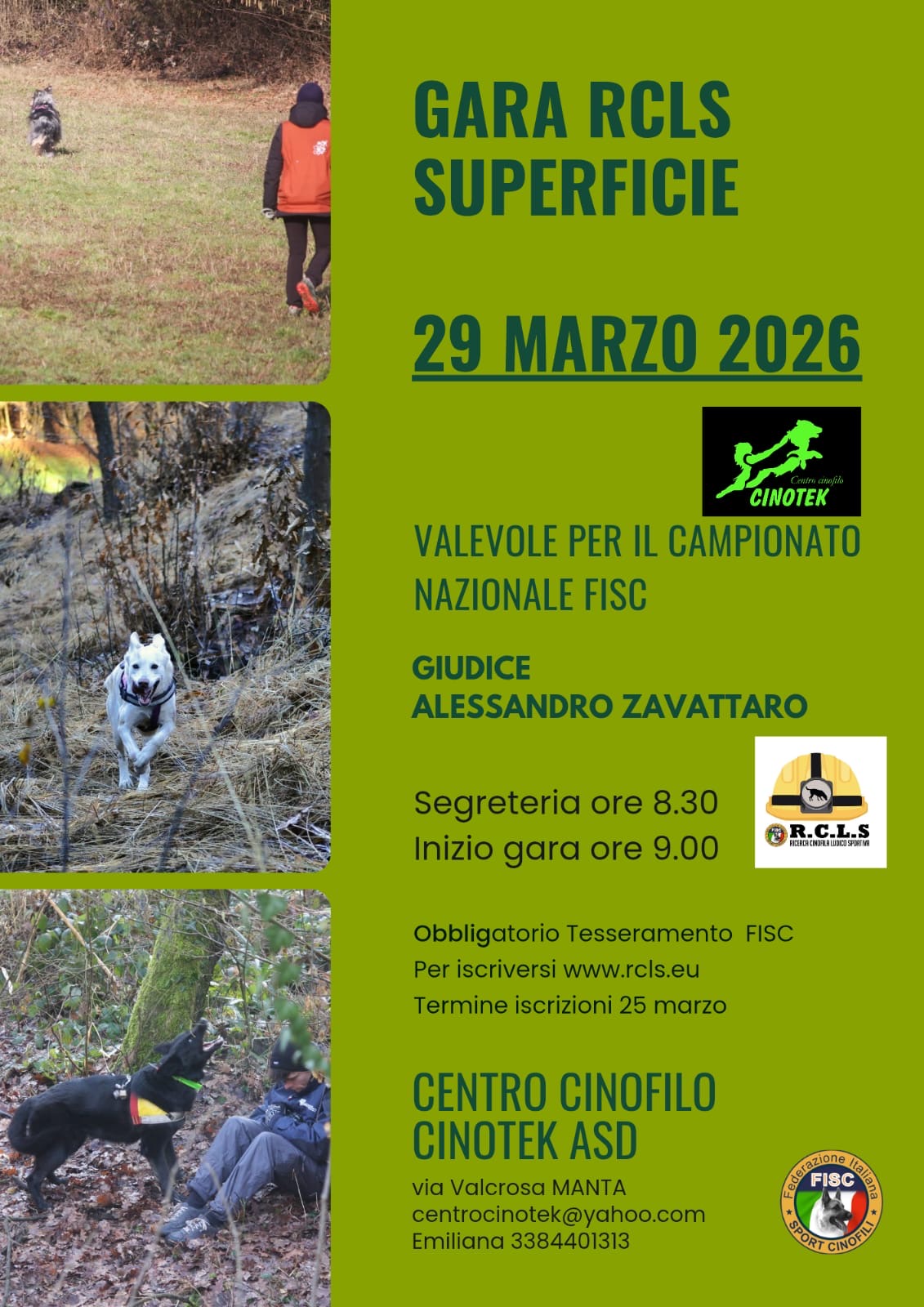 ⏰ Gara RCLS 29 Marzo - Le Iscrizioni chiudono il 26!